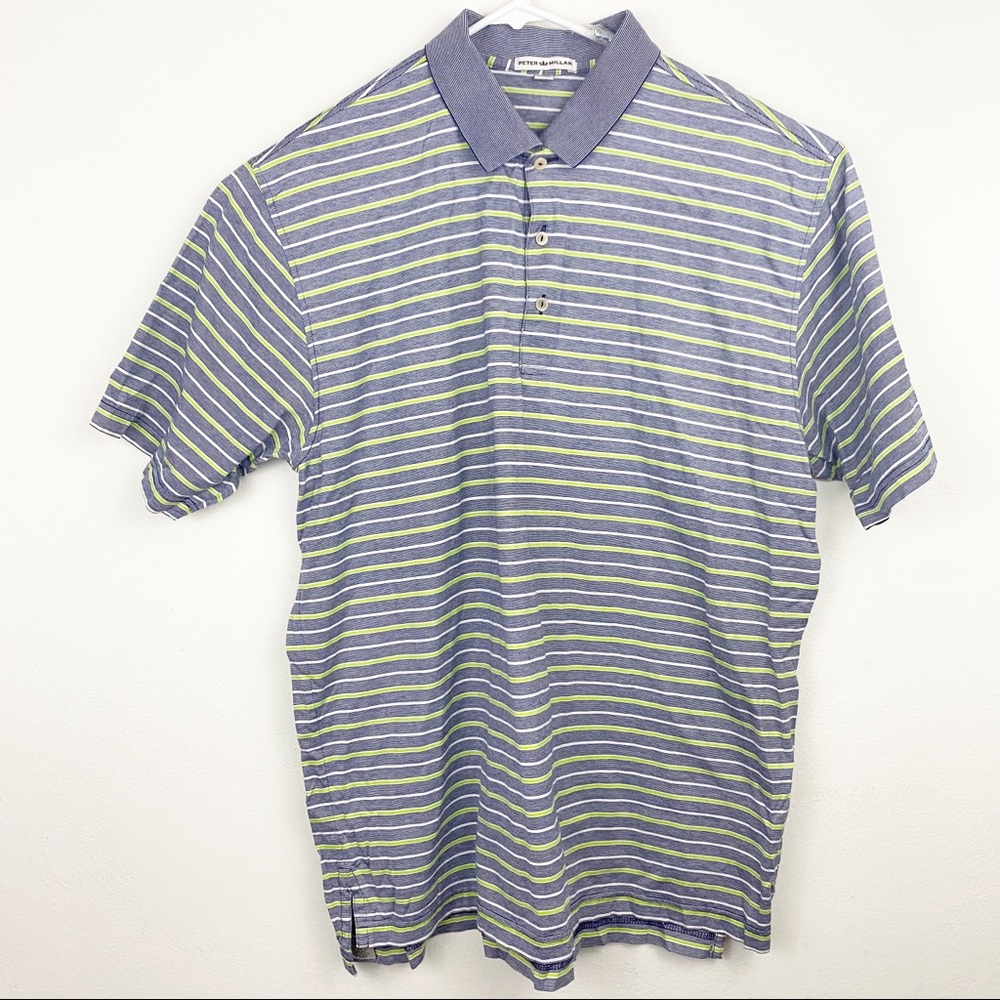 Peter Millar Striped Polo Golf Shirt Size XL